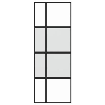 VidaXL Schuifdeur 76x205 cm gehard glas en aluminium zwart