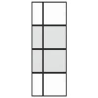 VidaXL Schuifdeur 76x205 cm gehard glas en aluminium zwart - thumbnail
