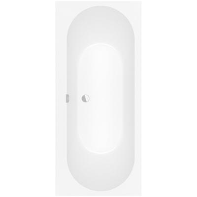 Villeroy & Boch Oberon 2.0 kunststof duobad quaryl rechthoekig 170x75x47cm - incl. poten en afvoer-/overloopcombinatie mat wit ubq170obr2dv-rw