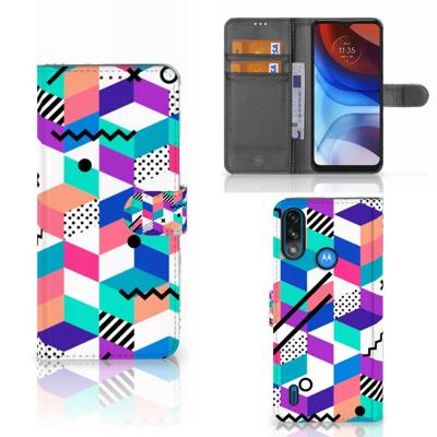 Motorola Moto E7i Power | E7 Power | Book Case | Blokken Kleurrijk