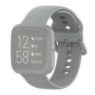 Fitbit Versa 1 / 2 & Lite siliconen sportbandje met gespsluiting - Grijs - Maat: Large Fitbit Versa 1 / 2 & Lite siliconen sportbandje met gespsluiting - Grijs - Maat: Large