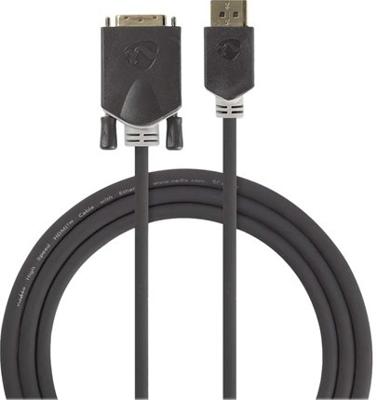 DisplayPort - DVI-kabel | DisplayPort male - DVI-D 24+1-pins male | 2,0 m | Antraciet
