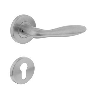 Deurkruk Jupiter op rond rozet met profielcilindergat plaatjes RVS