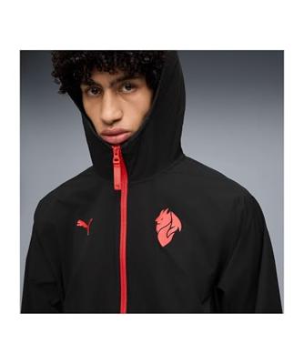 PUMA AC Milan Pumatech Trainingsjack Woven 2025-2026 Zwart Rood - thumbnail