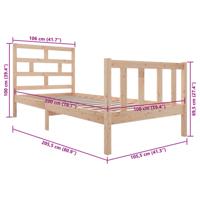 Bedframe massief grenenhout 100x200 cm - thumbnail