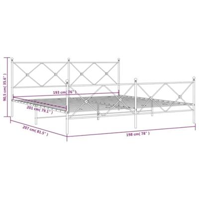 Bedframe met hoofd- en voeteneinde metaal zwart 193x203 cm Bedframe met hoofd- en voeteneinde metaal zwart 193x203 cm