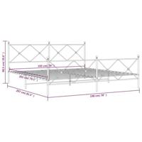 Bedframe met hoofd- en voeteneinde metaal zwart 193x203 cm - thumbnail