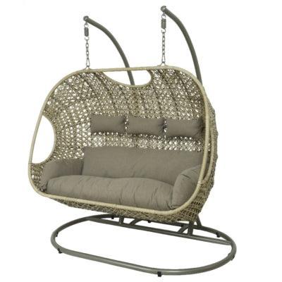 (R) Egg chair hangstoel Palermo zandkleurig 196 cm