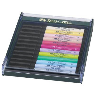 Faber Castell Tekenstift Pitt Artist Pen Brush - set 12 stuks - pastel