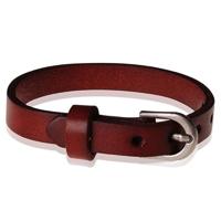 Stone Valley leren armband Verstelbaar Gesp Kastanjebruin - thumbnail