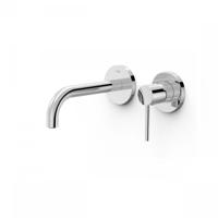 Wastafelmengkraan Inbouw Tres Study Exclusive 2-Gats Gebogen Uitloop 18 cm en Hendel Chroom - thumbnail