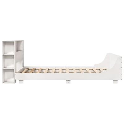 Bedframe zonder matras massief grenenhout wit 120x190 cm