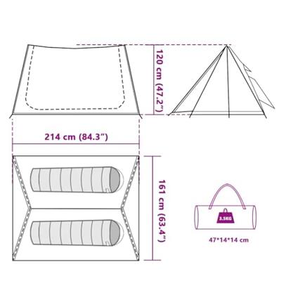 Tent 2-persoons waterdicht groen