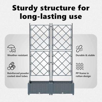 VidaXL Tuin bloempot 2 pcs licht grijs 80 x 40 x 125,5 cm staal