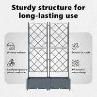 VidaXL Tuin bloempot 2 pcs licht grijs 80 x 40 x 125,5 cm staal - thumbnail