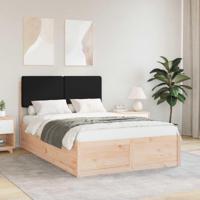 Bedframe met Gevoerd Hoofdgedeelte Zwart 120 x 190 cm - thumbnail