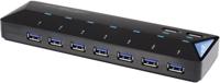 Renkforce USB 3.2 Gen 1-hub 7 + 2 poorten Met snellaadpoort, Met status-LEDs Zwart - thumbnail