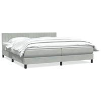 Boxspring met matras fluweel lichtgrijs 180x220 cm - thumbnail