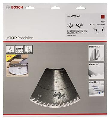Bosch Accessoires Cirkelzaagblad Top Precision Best for Wood 315 x 30 x 3,2 mm, 72 1st - 2608642118 - thumbnail
