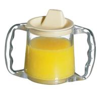 Caring mug - inclusief tuitdeksel | Met 2 handgrepen | Tuitbekers | Inhoud: 300 ml | Drinkbeker transparant | HCAA5710W - thumbnail