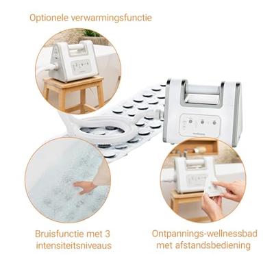 Medisana borrelende badmat - L 120 cm x d 36 cm - elektrische -570 watt - massage/borrelsfunctie op 3 niveaus - thumbnail