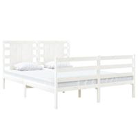 Bedframe zonder matras massief grenenhout wit 120x190 cm - thumbnail