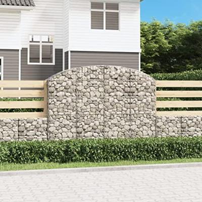 VidaXL Schanskorf gewelfd 200x30x140/160 cm gegalvaniseerd ijzer VidaXL Schanskorf gewelfd 200x30x140/160 cm gegalvaniseerd ijzer