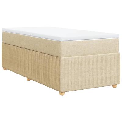 Boxspring met matras stof crèmekleurig 120x200 cm - thumbnail