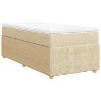Boxspring met matras stof crèmekleurig 90x200 cm - thumbnail