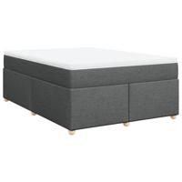 Boxspring met matras stof donkergrijs 140x190 cm - thumbnail