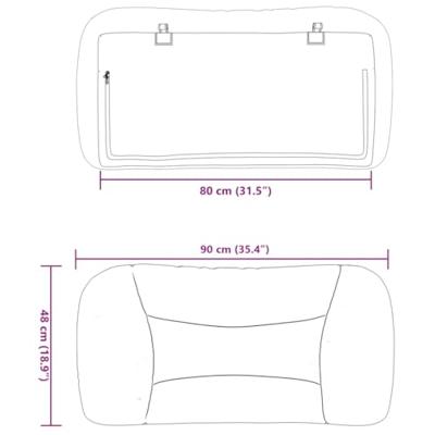 Hoofdbordkussen 80 cm kunstleer bruin
