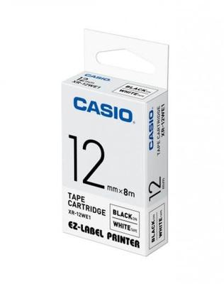 Gelamineerde Tape voor Labelmakers Casio XR-12WE Wit Zwart