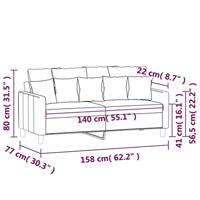 Tweezitsbank 140 cm fluweel donkergrijs - thumbnail