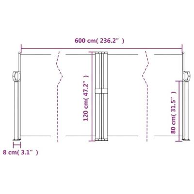 Windscherm uittrekbaar 120x600 cm wit Windscherm uittrekbaar 120x600 cm wit