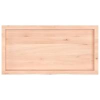 Wastafelblad 100x50x(2-4) cm onbehandeld massief hout - thumbnail