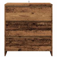 Dressoir 70x41x75 cm bewerkt hout oud houtkleurig - thumbnail
