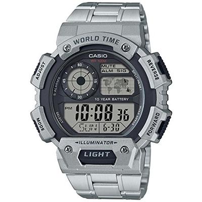 Casio ILLUMINATOR WORLDTIME Zwart Zilverkleurig (Ø 48 mm) Heren horloge