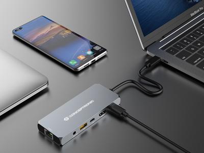 Conceptronic DONN22G notebook dock & poortreplicator Bedraad USB 3.2 Gen 2 (3.1 Gen 2) Type-C Grijs