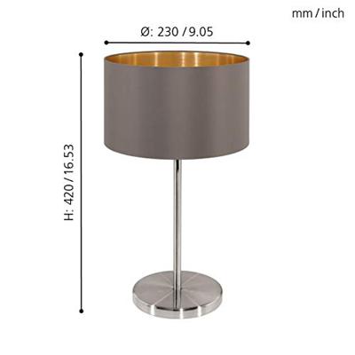 EGLO Maserlo tafellamp Cappuccino, Goud, Nikkel E27