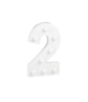 Cijfer 2 met licht hoogte 17 cm breedte 10 cm - thumbnail