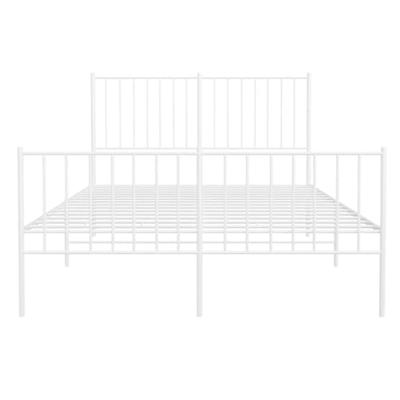 Bedframe met hoofd- en voeteneinde metaal wit 120x200 cm - thumbnail