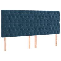 Boxspring met matras fluweel donkerblauw 200x200 cm - thumbnail