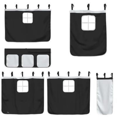 Gordijnen voor hoogslaper polyester wit en zwart Gordijnen voor hoogslaper polyester wit en zwart