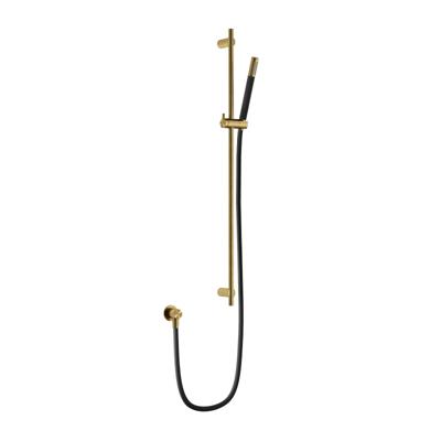 Glijstangset Hotbath Archie met Wanduitlaat Doucheslang 150 CM Staafhanddouche Geborsteld Messing PVD Glijstangset Hotbath Archie met Wanduitlaat Doucheslang 150 CM Staafhanddouche Geborsteld Messing PVD
