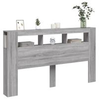 Hoofdeinde met LED 180x18,5x103,5 cm bewerkt hout grijs sonoma - thumbnail