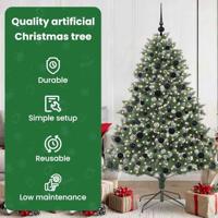 Kunstkerstboom met 300 LED Groen 180 cm PVC en Plastic en Staal - thumbnail