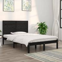 Bedframe massief hout zwart 135x190 cm - thumbnail