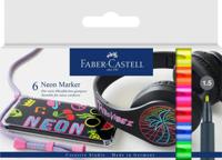 Faber Castell Markers Neon - 6 stuks in etui. - thumbnail