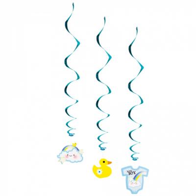 Swirls Hangdecoratie Geboorte Jongen - 3 Stuks