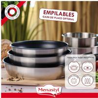 Kookgereiset - Inductie - MENASTYL - 7930018 - Roestvrij staal - 6-delig - Afneembare handgreep - Grijs - thumbnail